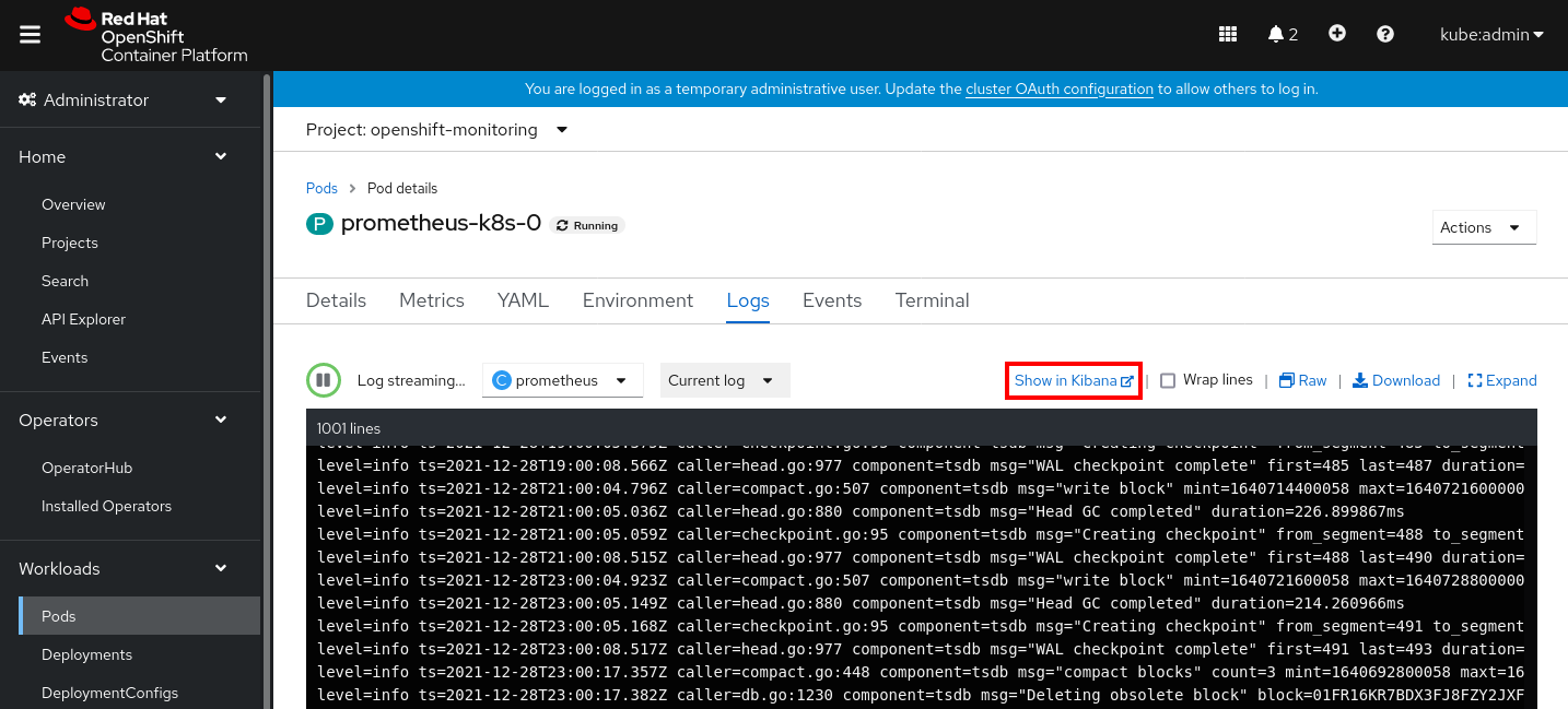 Show in Kibana